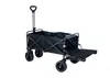 A black foldable outdoor wagon with wide off-road tires is shown against a white background. Produktbild-Vorschau
