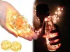 A split image showing a hand holding a coil of fairy lights on the left, and a person holding a glass bottle filled with fairy lights on the right. Náhled obrázku produktu