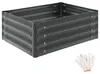 tectake Hochbeet verzinkter Stahl 80x60x30 cm 130 l Grau Produktbild-Vorschau 1