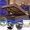 Hydraulická postel s polstrováním Flieks 140 x 200 cm s LED Náhled obrázku produktu 7