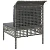 vidaXL Garten-Mittelsofa mit Kissen Grau Poly Rattan Produktbild-Vorschau 6