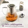 Teekanne Glas mit Edelstahl Siebeinsatz 1,3 L - Mit Produktbild-Vorschau 7