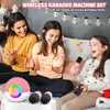 Karaoke Maschine mit 2 kabellosen Mikrofonen, tragbarer Produktbild-Vorschau 6