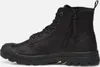 A black leather boot shown from the side against a white background. Podgląd zdjęcia produktu