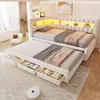 Cama tapizada Merax, sofá cama de 90x190 cm con iluminación Vista previa de la imagen del producto 1