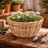 Pflanzkorb BÜSUM Natural Grey ca.40cm Natur-Rattan Korb Produktbild-Vorschau 3