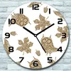 Wanduhr aus Glas Rund fi 30 Herbstblätter Eulen Quarz Deko Produktbild-Vorschau 1