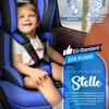 A young child is sitting in a blue and black car seat inside a vehicle. Náhľad obrázku produktu