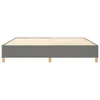 A grey fabric bed frame with wooden legs, shown from the front. Náhľad obrázku produktu