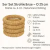 Aqbau® Slaměné věnce přírodní 5 kusů Ø 25 cm, tloušťka 4 cm Náhled obrázku produktu 2