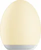 A white egg-shaped lamp with a gray base. Produktbild-Vorschau