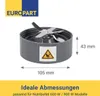 A replacement blade for a blender, with dimensions shown and compatibility information. Produktbild-Vorschau