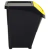 vidaXL Poubelle avec couvercles 3 pcs Empilable noir PP 120 Voir les images du produit 3