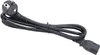 A black power cord with a European plug on one end and a C13 connector on the other, lying on a white background. Náhled obrázku produktu