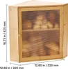 A corner bread box made of wood with a frosted acrylic door. Produktbild-Vorschau