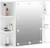 A white bathroom cabinet with a mirror and shelves filled with toiletries. Náhľad obrázku produktu