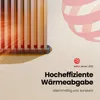 A close-up of a radiator with graphic elements and text indicating an award. Voir les images du produit