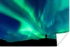 MuchoWow® Poster Nordlichter - Silhouette - Berg 30x20 cm - Produktbild-Vorschau 1