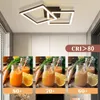 A modern geometric LED ceiling light is shown above three panels displaying juice in glasses under different CRI (Color Rendering Index) ratings. Produktbild-Vorschau