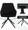 A black swivel chair with close-up views of its metal turntable and frame. Produktbild-Vorschau