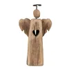 Clayre & Eef Dekorationsfigur Engel 22 cm Braun Holz Produktbild-Vorschau 1