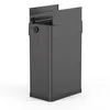 A dark gray automatic kitchen trash can with a silver lid mechanism. Produktbild-Vorschau