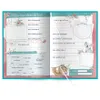 An open notebook with prompts and illustrations, likely a children's activity or memory book. Produktbild-Vorschau