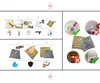 Collage of instructional images and product shots for 3D wall panels. Produktbild-Vorschau