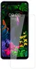 A screen protector is shown placed over a smartphone screen. Produktbild-Vorschau