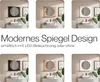 A collage of bathroom vanity scenes featuring different mirror designs. Náhled obrázku produktu