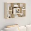 vidaXL Nástenná polica Sonoma Oak 85x16x52,5 cm odvodený Náhľad obrázku produktu 3