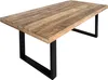Esstisch 220x100cm Mangoholz gerade Kante U-Gestell schwarz Produktbild-Vorschau 2