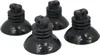 Four black suction cups with a mounting bracket on top, arranged in a group on a white background. Produktbild-Vorschau
