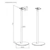 A technical drawing with dimensions of two speaker stands. Produktbild-Vorschau