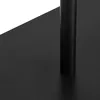Close-up of a black cylindrical leg of a product on a black surface. Voir les images du produit