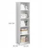 A tall, narrow white bookshelf filled with various items. Podgląd zdjęcia produktu