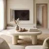 Ovaler Couchtisch MATE 85 cm Creme mit vier zylindrischen Produktbild-Vorschau 9