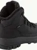 A close-up, side view of a black winter boot. Voir les images du produit