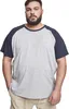 Pánské tričko Urban Classics Raglan Contrast Tee grey/navy Náhled obrázku produktu 4
