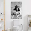 MuchoWow® - Leinwandbilder - Vintage - Affe - Badewanne - Produktbild-Vorschau 3