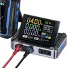 A close-up view of a digital power supply unit with cables connected and its screen displaying readings. Náhled obrázku produktu