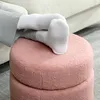 HOMCOM Pouf, poggiapiedi, pouf rotondo imbottito, Anteprima dell’immagine prodotto 8
