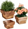 Set di 3 vasi da fiori Relaxdays, in legno fiammato, per Anteprima dell’immagine prodotto 1