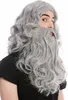 WIG ME UP Perücke Bart Wikinger Barbar Grau 90760-A+B-ZA68E Produktbild-Vorschau 1
