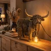 formano Hochlandrind Lampe Stimmungslampe Antik-Goldfarben Produktbild-Vorschau 2