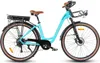 A studio shot of a blue electric bicycle against a white background. Produktbild-Vorschau