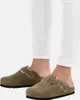 Scholl Fae New F Clog Suede - Velourleder in khaki mit Fell Produktbild-Vorschau 2