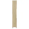 A side view of a tall, narrow cabinet with a wood grain finish. Náhled obrázku produktu