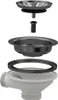 An exploded view of a sink drain assembly, showing its individual components. Náhľad obrázku produktu