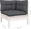 7-tlg. Garten-Lounge-Set mit Kissen Weiß Kiefer Massivholz Produktbild-Vorschau 7